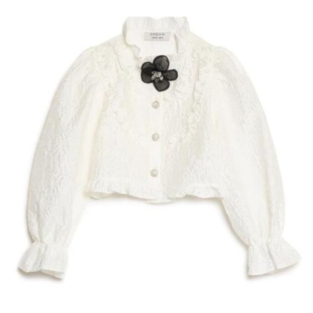 DREAM Sister Jane Sabine Ruffle Blouse Pearled Ivory
